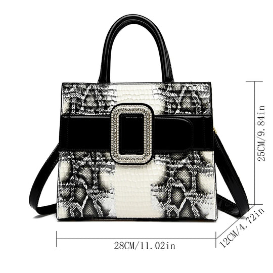 High Quality Leather Crocodile Pattern Snake Skin Fashionable and Trendy Personalized and Versatile One Shoulder Bag for Women