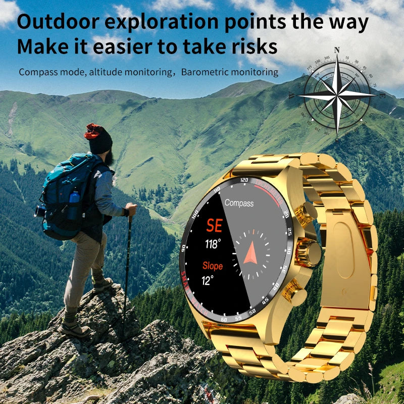 "LIGE New Men's Smart Watch - 400mAh, Outdoor Compass Positioning, NFC Access Control, IP68 Waterproof, Fitness & Health Tracker"