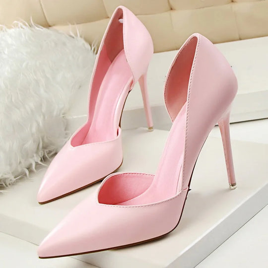 Stan Shark Woman Leather Pumps Thin Heels Solid Women Pumps Sexy  High Heels Pointed Toe  Shoes