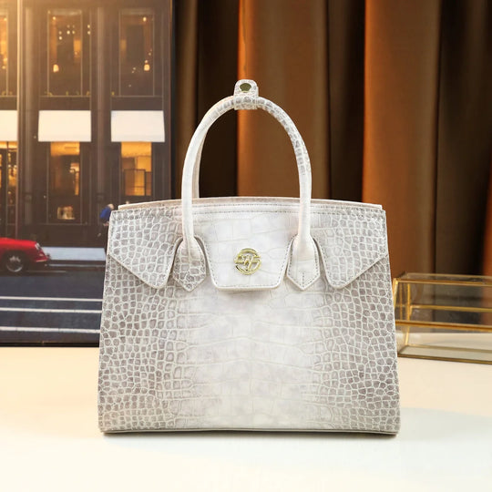 Light Luxury Women's Bag 2024 New Handbag Women's Large Capacity Crocodile Pattern Platinum Bag Middle aged Women's Bag