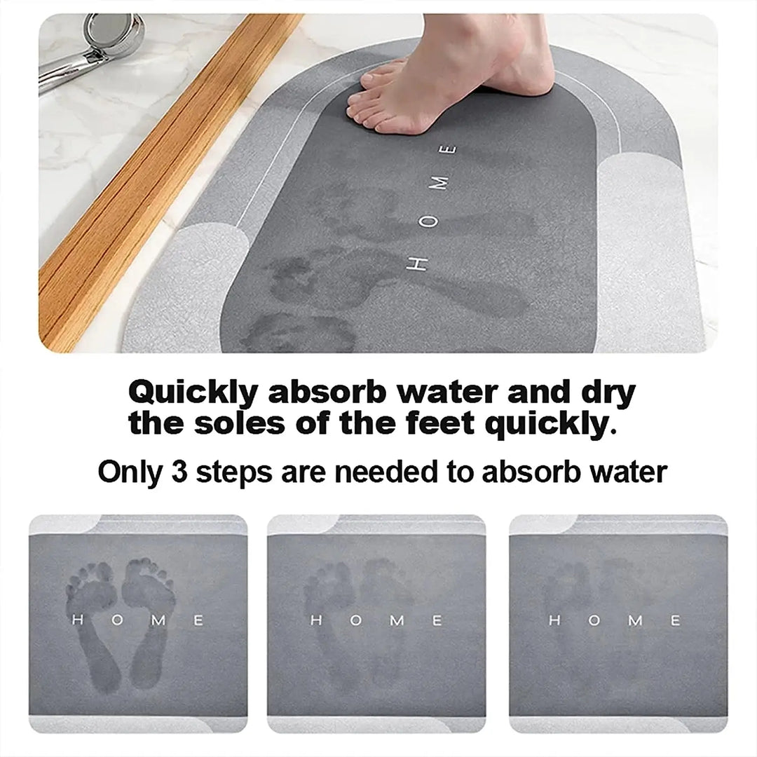 "Super-Absorbent Bathroom Mat: Anti-Slip Diatomaceous Earth Toilet and Bathtub Mat - Easy to Clean and Protective Foot Mat"