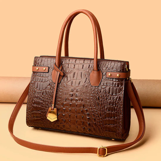 2024 Luxr Handbag Forury Leathe Women New Ladies Crocodile Pattern Shoulder Crossbody Bag Large Capacity Shopper Casual Tote Sac