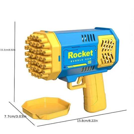 "40-Hole Handheld Automatic Bubble Blaster: Space Light-Up Electric Toy for Kids - Batteries and Bubble Solution Not Included"