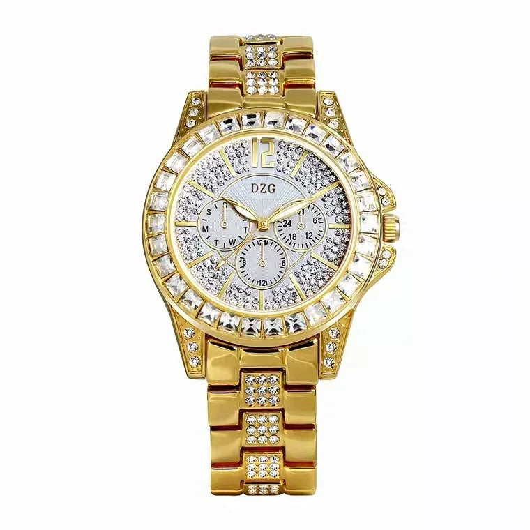 "Fashion Women's Watch with Diamonds - Top Luxury Brand, Casual Ladies' Bracelet Style, Crystal Embellished, Feminine Timepiece"