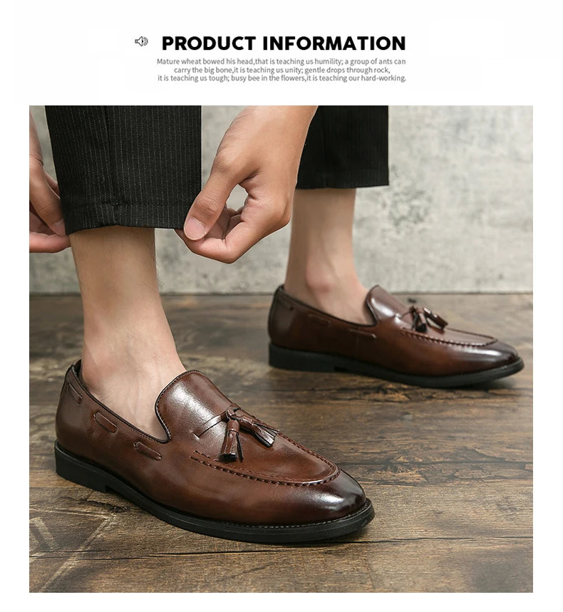 Classic Men Casual Loafers Driving Shoes Moccasin 2023 Fashion Male Comfortable Summer Leather Shoes Men Lazy Tassel Dress Shoes