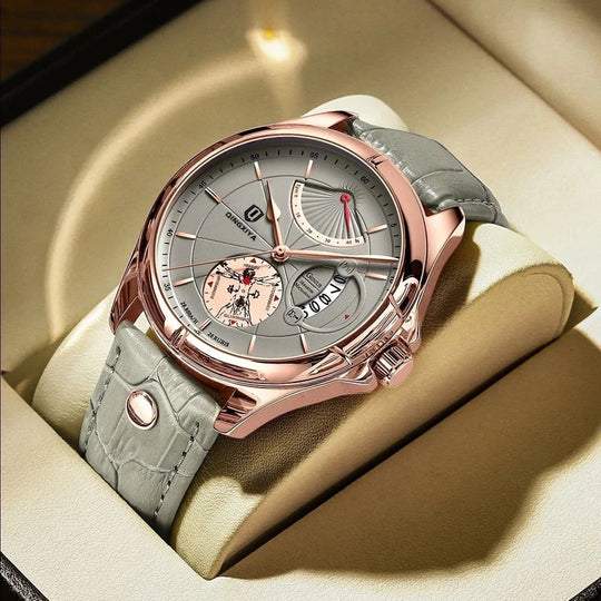 "QINGXIYA Men's Luxury Sport Wristwatch - Top Brand, Waterproof, Fashion Leather Strap, Date Quartz Watch"