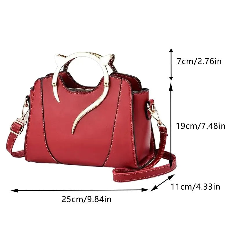 Women Cute Cat Purses and Handbags Elegant Handbag Top Handle Stylish Sweet Messenger Bag