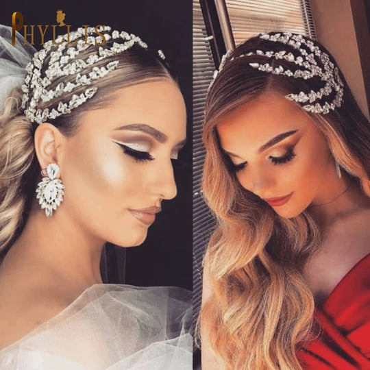 Wedding Tiaras and Crowns for Bride Crystal Bridal Headband Hair Jewelry Headpiece Hair Accessories Women Headwear