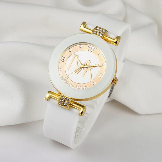 UTHAI W28 Women's Fashion Quartz Watch Light Luxury Diamond Silicone Band Dress Watch Clock