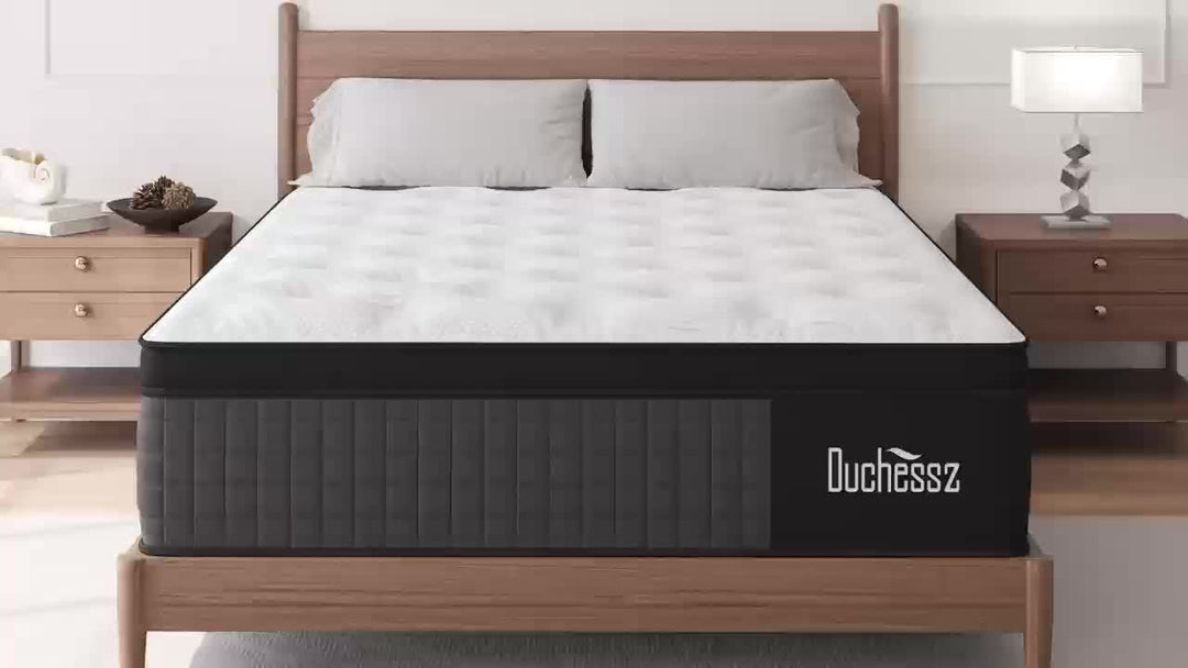 Duchess 14" Twin Full Queen King Size Mattress In A Box Hybrid Pocket Spring Gel Memory Foam Mattresses, Motion Isolation Medium Firm