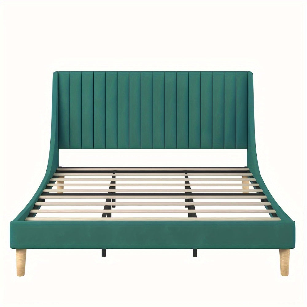 King Size Bed Frame with Upholstered Platform