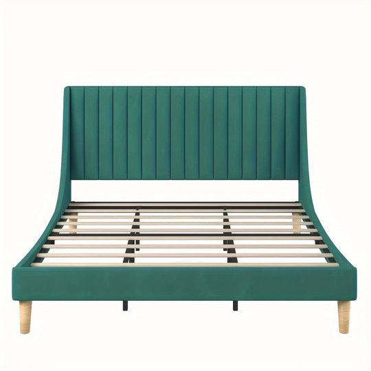 King Size Bed Frame with Upholstered Platform