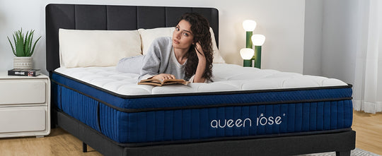 QUEEN ROSE, 12 Inch/14 Inch Hybrid Mattress In A Box With Gel Memory Foam, TWIN/ FULL/ QUEEN/ KING SIZE, Individually Wrapped Pocket Coils Innerspring, Medium Soft