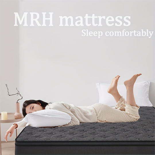 MRH 2024 Newest 12-Inch Hybrid Gel Memory Foam Mattress - Black, For All Ages, Comfort Support, All Ages, Sleep Quality Enhancement