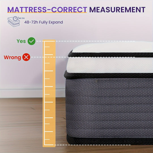 QUEENROSE Mattress, 12 Inch/14 Inch Hybrid Mattress With Innerspring, CertiPUR-US Certified, Medium Firm, Bed Mattress For Back Pain & Pressure Relieve