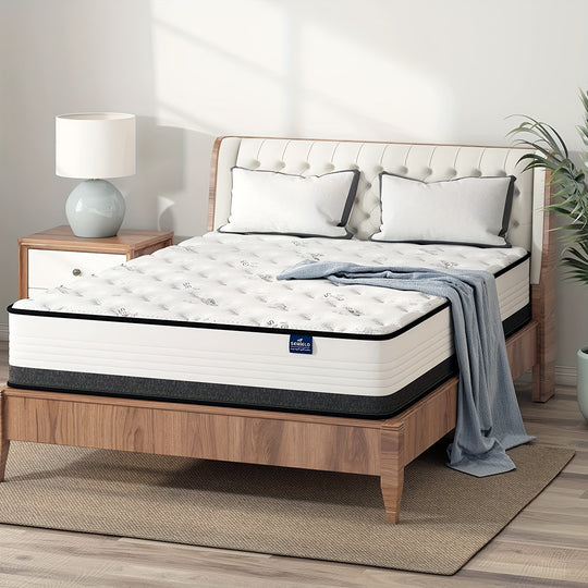 Queen Size Mattress 12 10 14 Inch, Full, Twin, King Size Memory Foam Hybrid Mattress Cool Sleep/Medium Firm/CertiPUR-US Certified, Pressure Relieving Bed Mattress In A Box With Individually Wrapped Coils