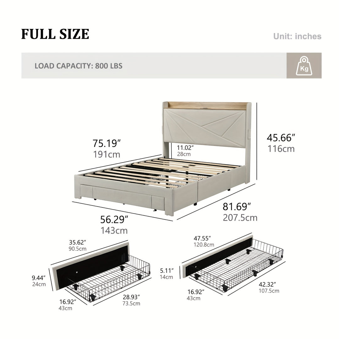 Bed Frame Full Size With Headboard