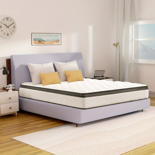 12" Mattress Queen Size Bed Hybrid Mattresses Pocket Spring In A Box, Heavy Metal Free For Back Relief