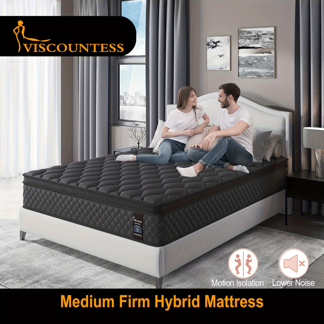 Viscountess 12Inch Gel Memory Foam Hybrid Pocket Spring Mattress Twin Full Queen King Mattress In A Box