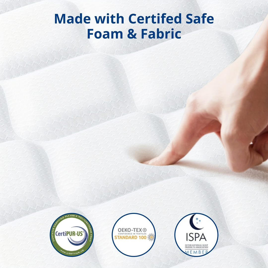 Queen Mattress, 10 Inch Hybrid Mattress in a Box, Gel Memory Foam Mattress, Individually Wrapped Pocket Coils Innerspring Mattress, Motion Isolation, Medium Firm, Soft & Breathable Knitted Fabric