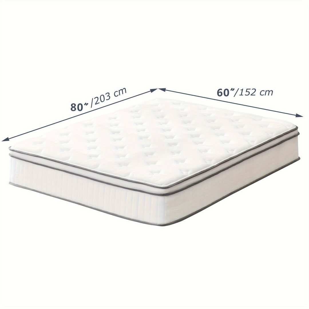 Queen Size Mattress, Hybrid Queen Mattress In A Box, Queen Bed Mattress With Memory Foam And Pocket Spring, Tight Top Medium Firm Feel, 60"*80"