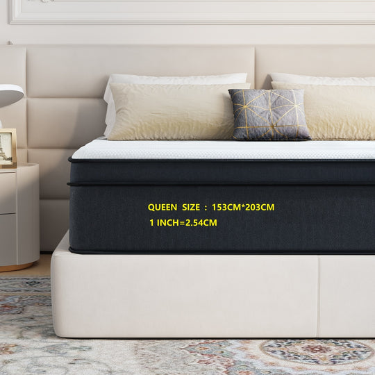 Value For Money! ! ! 12 Inch Queen Mattress Hybrid Mattress, 7 Zoned Layers, Multi Layer Construction, Deep Black High End Mattress For Rv, Master Bedroom And More!