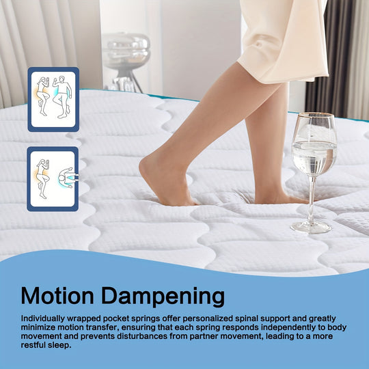 Memory Foam Hybrid Mattress, 10/12in Thickness Mattress Full, Queen, King Size in a Box, with Individual Pocket Spring for Motion Isolation & Silent Sleep, Pressure Relief, Plush Texturea mattress.