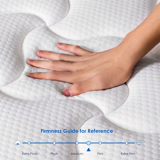 QUEEN ROSE, 12 Inch/14 Inch Hybrid Mattress In A Box With Gel Memory Foam, TWIN/ FULL/ QUEEN/ KING SIZE, Individually Wrapped Pocket Coils Innerspring, Medium Soft