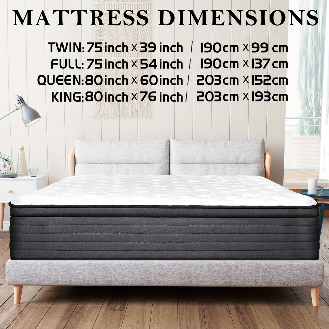 10" 12" 14" Hybrid Mattress Pocket Spring Mattresses Twin Full Queen King in a Box