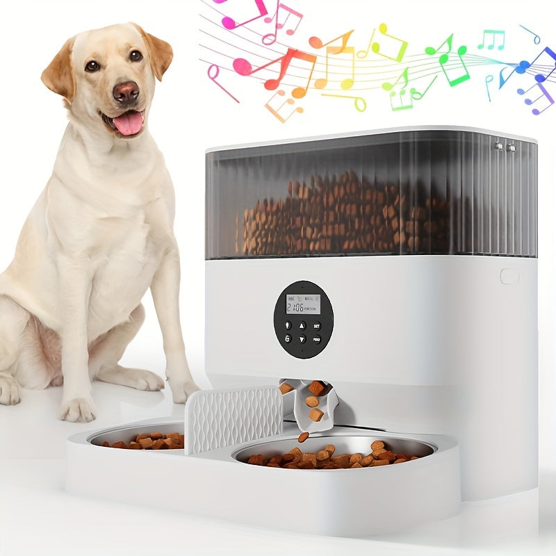 Large Capacity Automatic Dog Feeder, WiFi Cat Food Dispenser, with 1080P Camera, Can Feed 2 Cats and Dogs, 1.32gal Pet Feeder, APP Control, Two-way Audio, Dual Power, Three Versions, Ideal Gift for Pet Owners Does not include