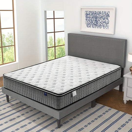 Queen Size Mattress, Memory Foam Spring Hybrid Mattress - Medium Firm Comfort, Breathable Cotton Material - For A Restful Night's Sleep