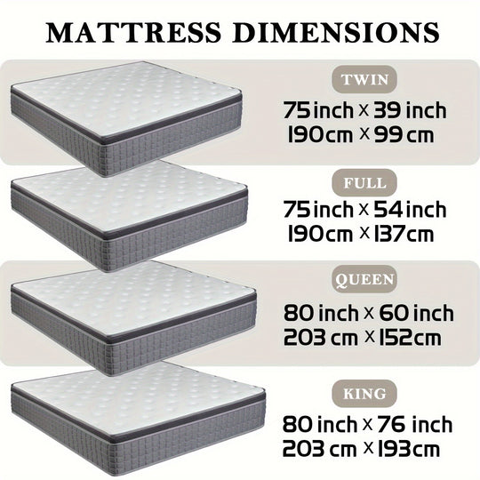 14 Inch Hybrid Mattress Twin Full Queen King Bed Pocket Spring In A Box