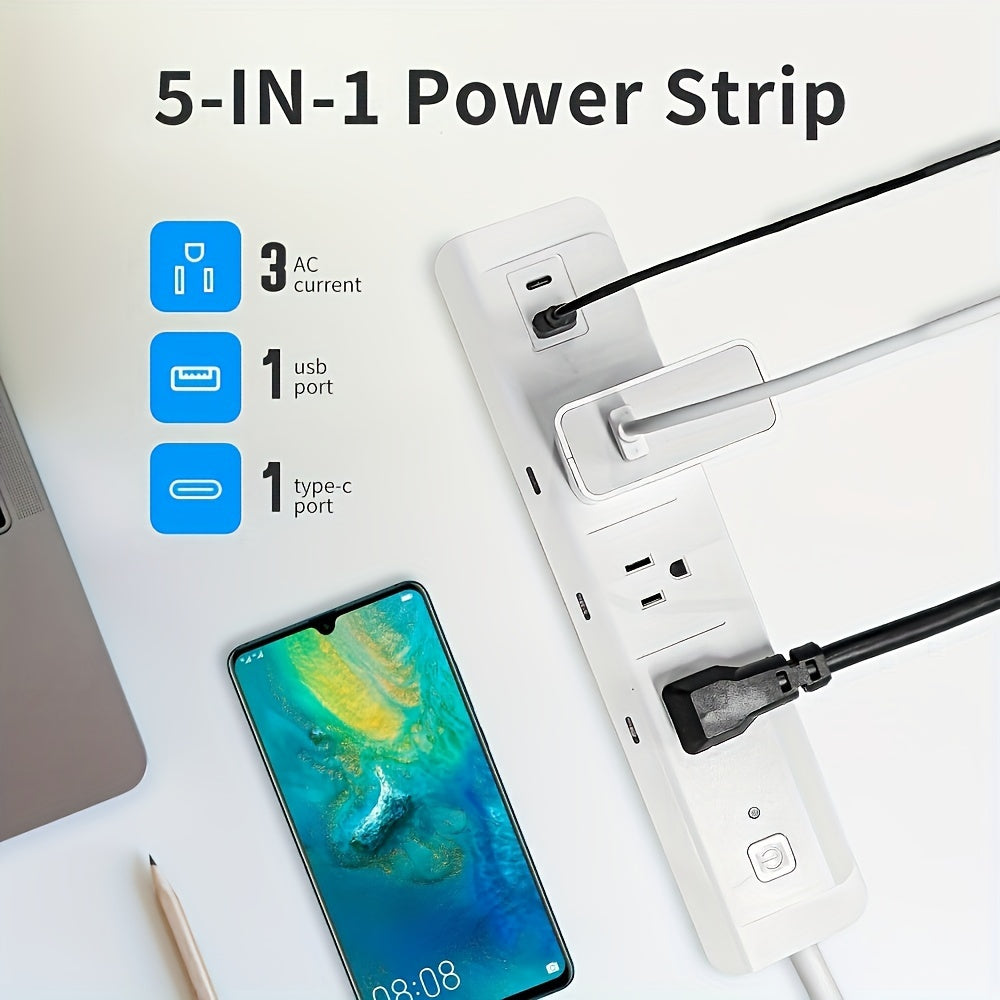 1pc Smart WiFi Outlet with Surge Protector - 4 Standard Plugs, 2 USB Ports, 6-Foot Power Cord, WiFi Control, Compatible with Alexa and Google Home, 110V/220V, US Plug, No Battery Required