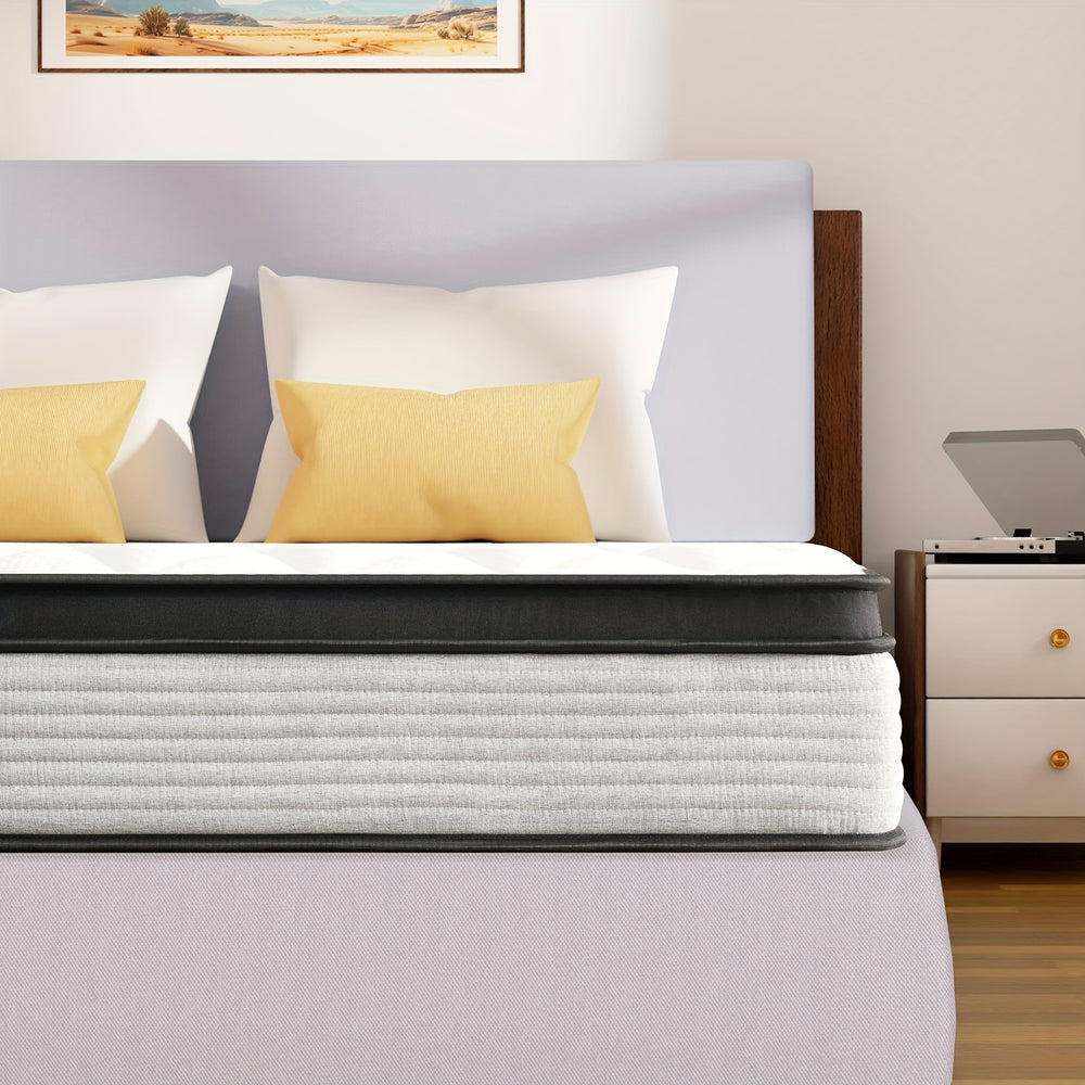 12" Mattress Queen Size Bed Hybrid Mattresses Pocket Spring In A Box, Heavy Metal Free For Back Relief