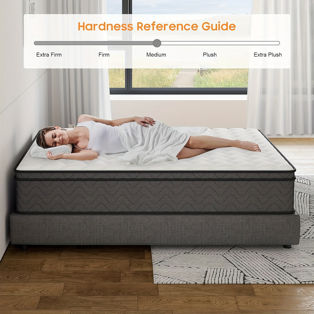 14" Gel Memory Foam Mattress, Mattress in a Box, Pocket Springs, Motion Isolation, Medium Firm, Provide Support and Improve Sleep Mattresses, CertiPUR-US, Twin/Full/Queen/King Size