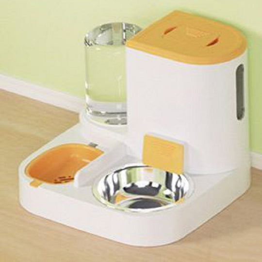 2-in-1 Large Capacity Automatic Pet Feeder - Self-Sustaining Food and Water Station with Dispenser for Indoor Cats - Convenient, Space-Saving, and Easy-to-Use Feeding Solution