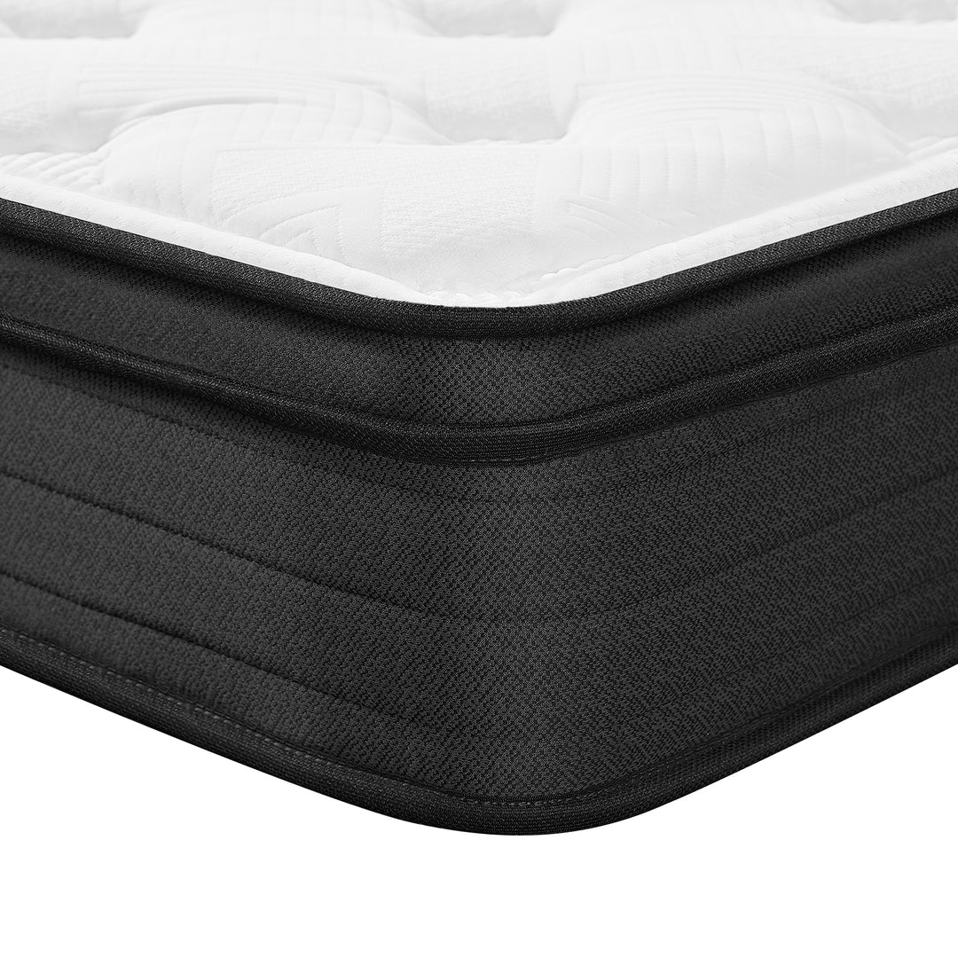 Hybrid Mattress 10/12 Inch Hybrid Mattress with Gel Memory Foam, Individual Pocket Spring Bed Mattress, Medium Firm Mattress, Fiberglass Free