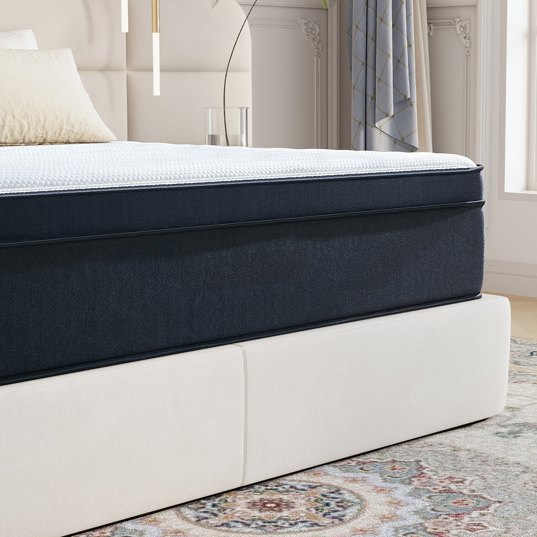 Value For Money! ! ! 12 Inch Queen Mattress Hybrid Mattress, 7 Zoned Layers, Multi Layer Construction, Deep Black High End Mattress For Rv, Master Bedroom And More!