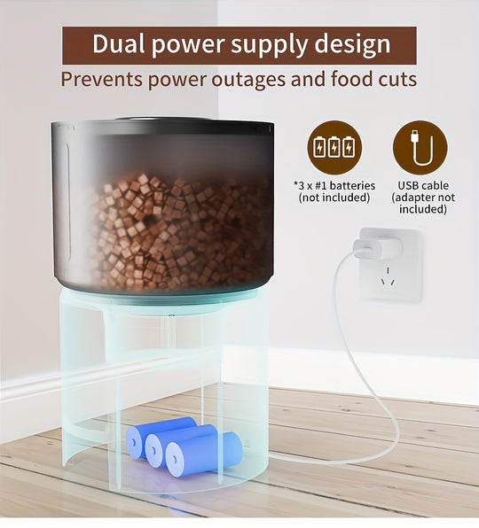 Pet Smart Feeder, Timed Quantitative Scientific Feeding, Dog Dry Food Dispenser, Remote Control